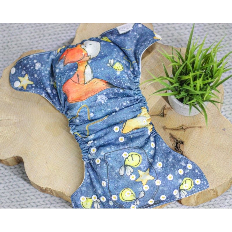 Fox and fireflies pocket diaper - All in pk